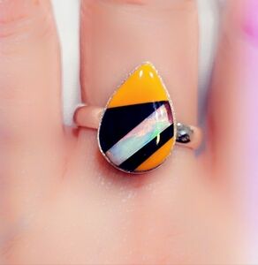 Opal Sterling Gemstone Ring